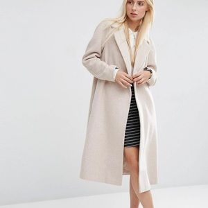 Cream Wool Blend Coat